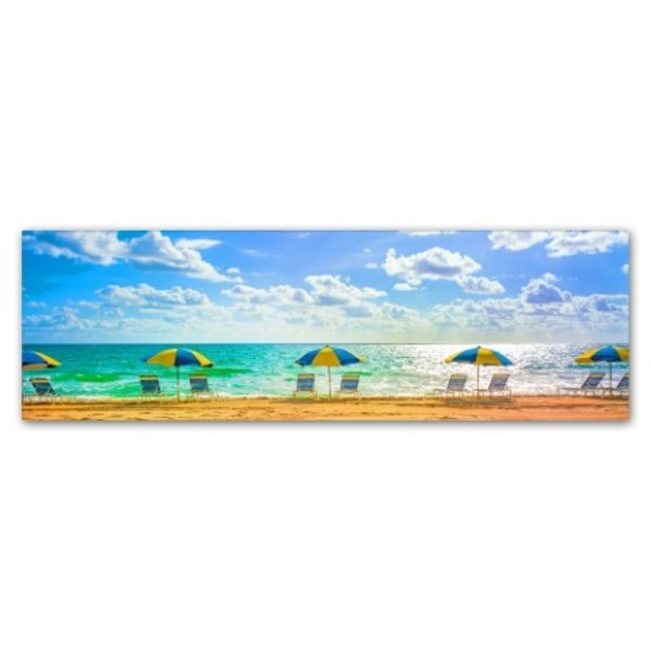 Trademark Fine Art Preston 'Florida Beach Chairs Umbrellas' Canvas Art, 6x19 EM0519-C619GG